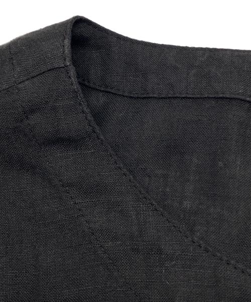 ARMEN（アーメン）ARMEN (アーメン) 半袖ワンピース　リネン100% ブラックの古着・服飾アイテム