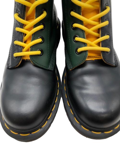 Dr.Martens（ドクターマーチン）Dr.Martens (ドクターマーチン) 8ホールブーツ ブラック×グリーン サイズ:23.5の古着・服飾アイテム