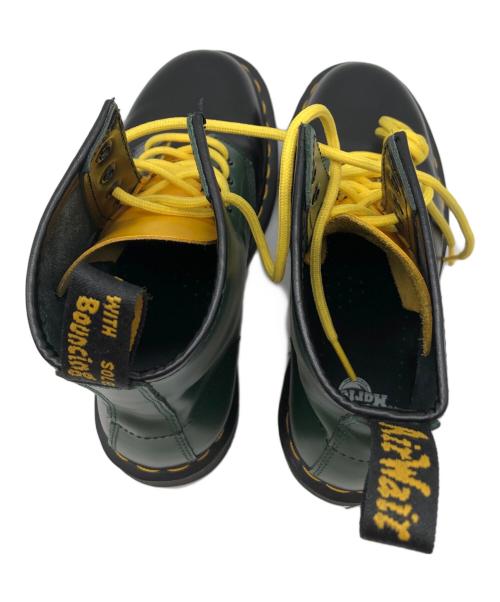 Dr.Martens（ドクターマーチン）Dr.Martens (ドクターマーチン) 8ホールブーツ ブラック×グリーン サイズ:23.5の古着・服飾アイテム