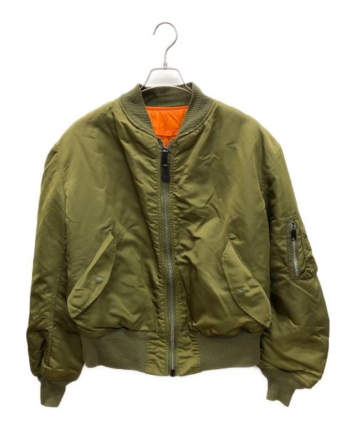 ALPHA INDUSTRIES（アルファインダストリーズ）ALPHA INDUSTRIES (アルファインダストリーズ) MA-1ジャケット　ストック:0615-00-573-8335 カーキ×オレンジ サイズ:XLの古着・服飾アイテム
