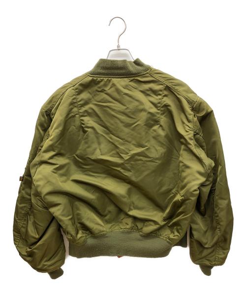 ALPHA INDUSTRIES（アルファインダストリーズ）ALPHA INDUSTRIES (アルファインダストリーズ) MA-1ジャケット　ストック:0615-00-573-8335 カーキ×オレンジ サイズ:XLの古着・服飾アイテム