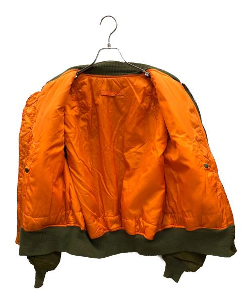ALPHA INDUSTRIES（アルファインダストリーズ）ALPHA INDUSTRIES (アルファインダストリーズ) MA-1ジャケット　ストック:0615-00-573-8335 カーキ×オレンジ サイズ:XLの古着・服飾アイテム