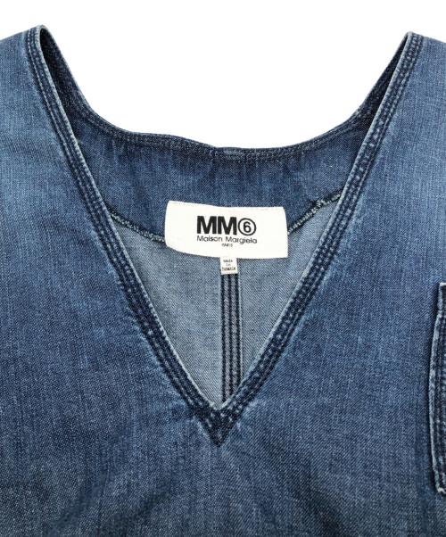 MM6 Maison Margiela（エムエムシックスメゾンマルジェラ）MM6 Maison Margiela (エムエムシックスメゾンマルジェラ) 半袖ワンピース　デニム ブルー サイズ:40の古着・服飾アイテム