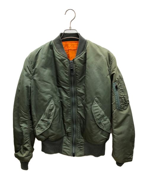 ALPHA INDUSTRIES（アルファインダストリーズ）ALPHA INDUSTRIES (アルファインダストリーズ) フライトジャケット カーキ×オレンジ サイズ:Mの古着・服飾アイテム