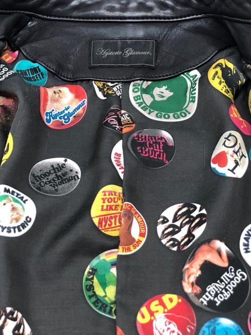Hysteric Glamour（ヒステリックグラマー）Hysteric Glamour (ヒステリックグラマー) シングルライダースジャケット　Y2K ブラック サイズ:FREEの古着・服飾アイテム