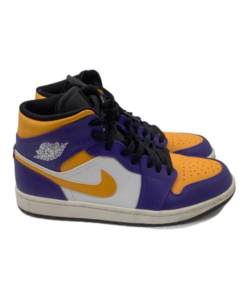 NIKE（ナイキ）NIKE (ナイキ) AIR JORDAN 1 MID パープル×イエロー サイズ:26cmの古着・服飾アイテム