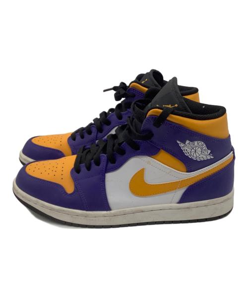 NIKE（ナイキ）NIKE (ナイキ) AIR JORDAN 1 MID パープル×イエロー サイズ:26cmの古着・服飾アイテム