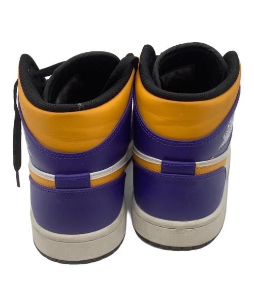 NIKE（ナイキ）NIKE (ナイキ) AIR JORDAN 1 MID パープル×イエロー サイズ:26cmの古着・服飾アイテム