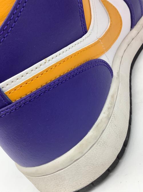 NIKE（ナイキ）NIKE (ナイキ) AIR JORDAN 1 MID パープル×イエロー サイズ:26cmの古着・服飾アイテム