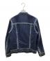 DIESEL (ディーゼル) デニム切替シングルライダースジャケット ネイビー×インディゴ サイズ:S：8000円