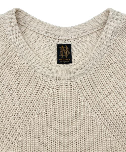BATONER（バトナ―）BATONER (バトナ―) SIGNATUREクルーネックニット アイボリー サイズ:1の古着・服飾アイテム
