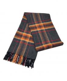 JOHNSTONS OF ELGIN（ジョンストンズ オブ エルガン）の古着「カシミヤ混マフラー」｜ブラック×キャメル