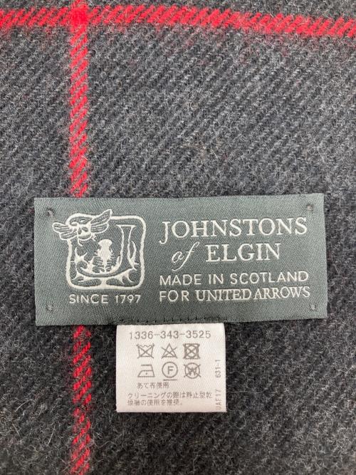 JOHNSTONS OF ELGIN（ジョンストンズ オブ エルガン）JOHNSTONS OF ELGIN (ジョンストンズ オブ エルガン) カシミヤ混マフラー ブラック×キャメルの古着・服飾アイテム