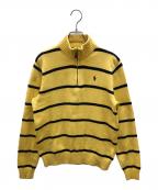 POLO RALPH LAURENポロ・ラルフローレン）の古着「00sハーフジップボーダーニット　古着」｜イエロー×ブラック