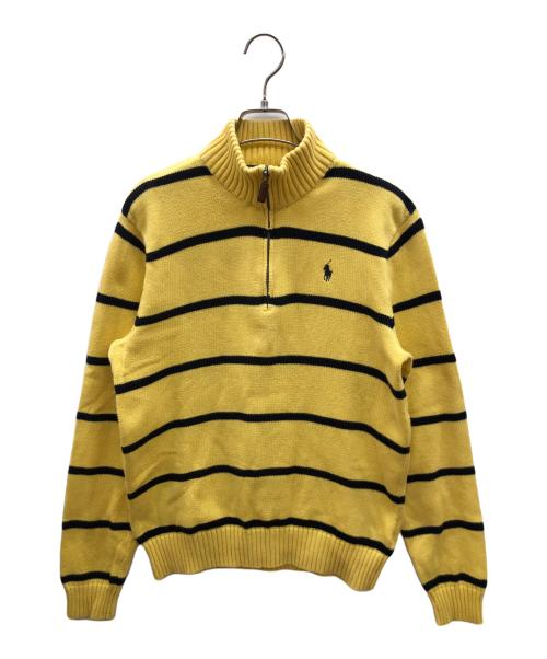 POLO RALPH LAUREN（ポロ・ラルフローレン）POLO RALPH LAUREN (ポロ・ラルフローレン) 00sハーフジップボーダーニット　古着 イエロー×ブラック サイズ:Ｓの古着・服飾アイテム