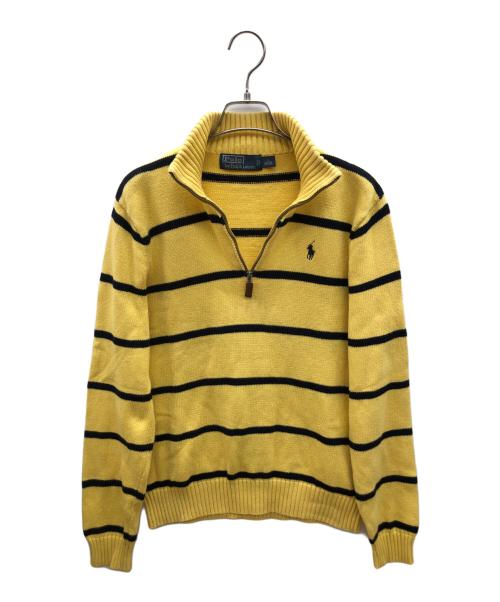 POLO RALPH LAUREN（ポロ・ラルフローレン）POLO RALPH LAUREN (ポロ・ラルフローレン) 00sハーフジップボーダーニット　古着 イエロー×ブラック サイズ:Ｓの古着・服飾アイテム