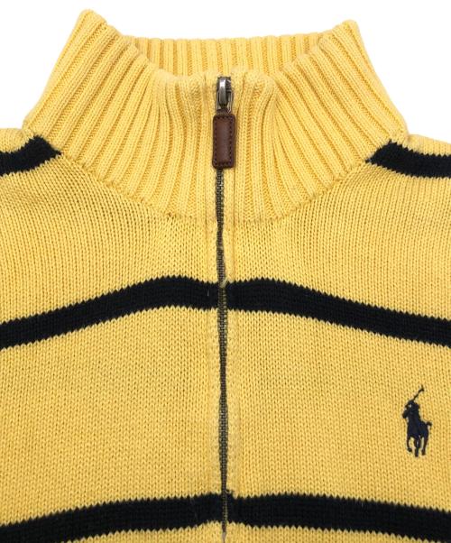 POLO RALPH LAUREN（ポロ・ラルフローレン）POLO RALPH LAUREN (ポロ・ラルフローレン) 00sハーフジップボーダーニット　古着 イエロー×ブラック サイズ:Ｓの古着・服飾アイテム
