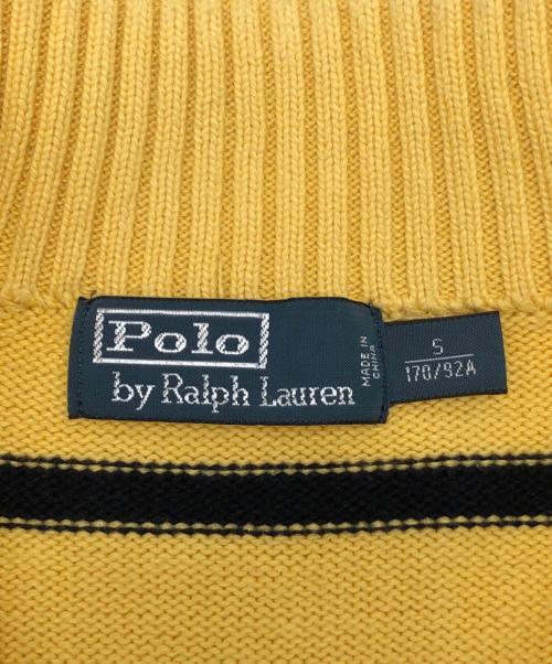 POLO RALPH LAUREN（ポロ・ラルフローレン）POLO RALPH LAUREN (ポロ・ラルフローレン) 00sハーフジップボーダーニット　古着 イエロー×ブラック サイズ:Ｓの古着・服飾アイテム