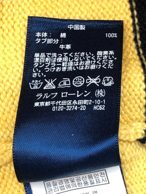 POLO RALPH LAUREN（ポロ・ラルフローレン）POLO RALPH LAUREN (ポロ・ラルフローレン) 00sハーフジップボーダーニット　古着 イエロー×ブラック サイズ:Ｓの古着・服飾アイテム