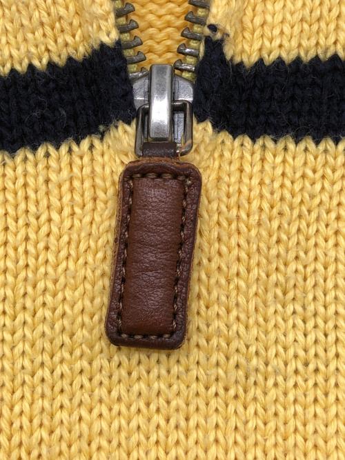 POLO RALPH LAUREN（ポロ・ラルフローレン）POLO RALPH LAUREN (ポロ・ラルフローレン) 00sハーフジップボーダーニット　古着 イエロー×ブラック サイズ:Ｓの古着・服飾アイテム