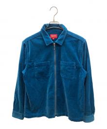 SUPREME（シュプリーム）の古着「VELVET ZIP-UP OVERSHIRT　ベロア」｜ライトブルー