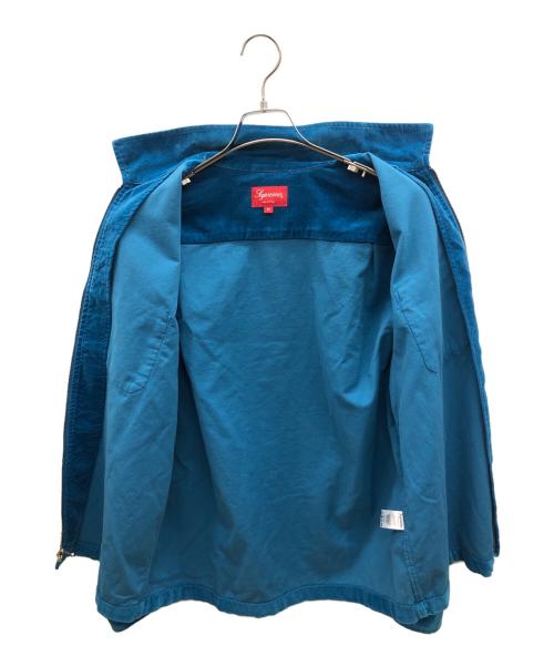 SUPREME（シュプリーム）SUPREME (シュプリーム) VELVET ZIP-UP OVERSHIRT　ベロア ライトブルー サイズ:Mの古着・服飾アイテム