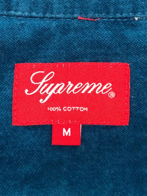 SUPREME（シュプリーム）SUPREME (シュプリーム) VELVET ZIP-UP OVERSHIRT　ベロア ライトブルー サイズ:Mの古着・服飾アイテム