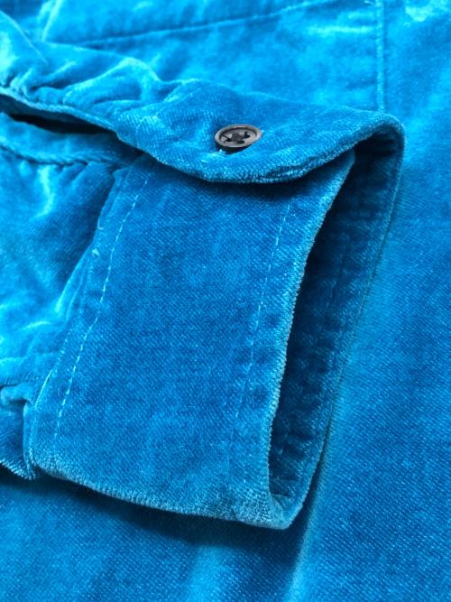 SUPREME（シュプリーム）SUPREME (シュプリーム) VELVET ZIP-UP OVERSHIRT　ベロア ライトブルー サイズ:Mの古着・服飾アイテム