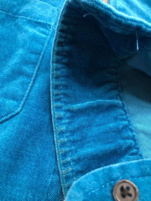 SUPREME（シュプリーム）SUPREME (シュプリーム) VELVET ZIP-UP OVERSHIRT　ベロア ライトブルー サイズ:Mの古着・服飾アイテム