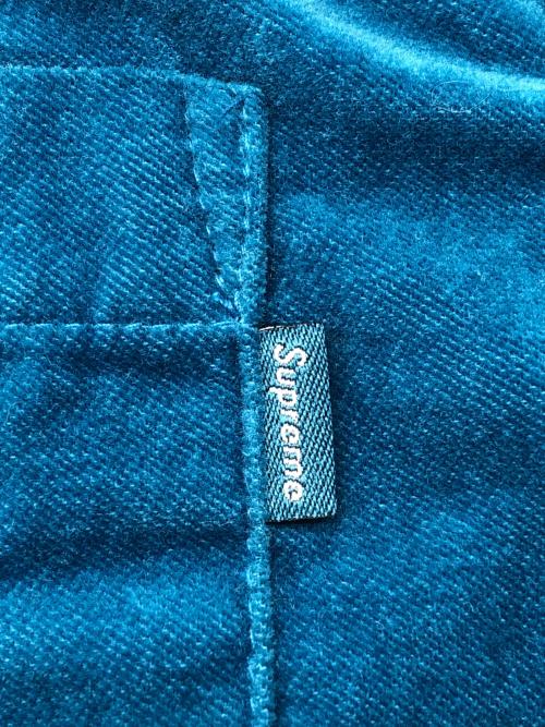 SUPREME（シュプリーム）SUPREME (シュプリーム) VELVET ZIP-UP OVERSHIRT　ベロア ライトブルー サイズ:Mの古着・服飾アイテム