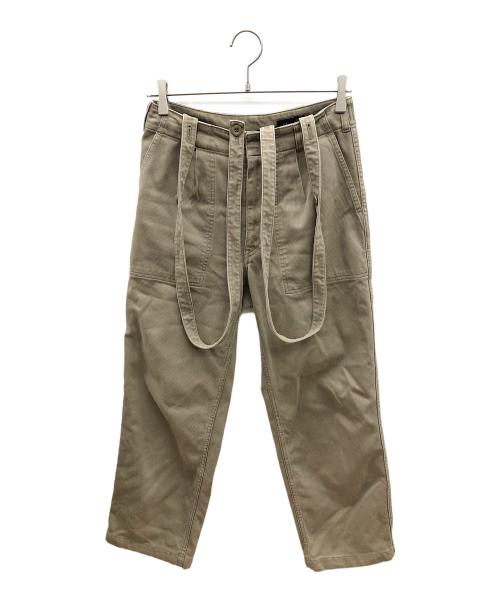 DRAWER（ドゥロワー）DRAWER (ドゥロワー) サスペンダー付パンツ ベージュ サイズ:34の古着・服飾アイテム