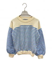 BARNYARDSTORM×BORDERS at BALCONY（バンヤードストーム×ボーダーズアットバルコニー）の古着「厚手ニット」｜ホワイト×ブルー