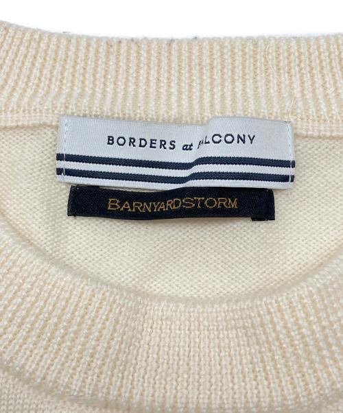 BARNYARDSTORM（バンヤードストーム）BARNYARDSTORM (バンヤードストーム) BORDERS at BALCONY (ボーダーズアットバルコニー) 厚手ニット ホワイト×ブルー サイズ:1の古着・服飾アイテム