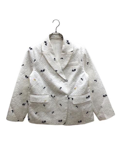 Bibiy.（ビビィ）Bibiy. (ビビィ) テーラードジャケット ホワイト サイズ:Fの古着・服飾アイテム