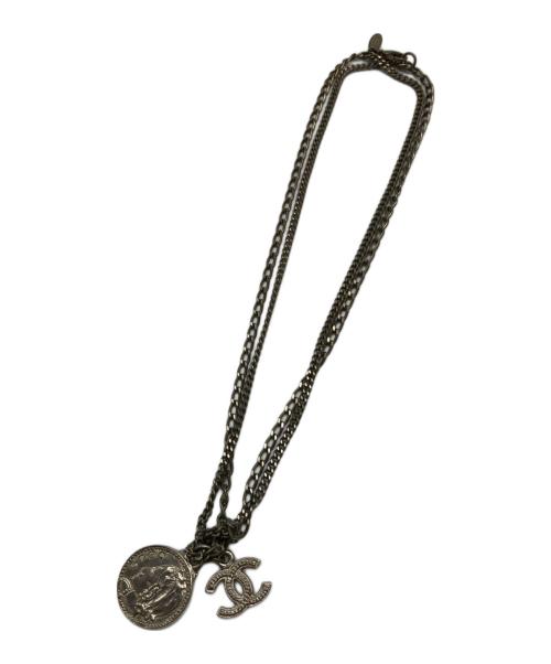 CHANEL（シャネル）CHANEL (シャネル) ココマークダブルチェーンネックレス シルバーカラーの古着・服飾アイテム