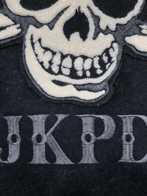 JKPD（ジャンキーパラダイス）JKPD (ジャンキーパラダイス) 袖レザースタジャン ブラック×ベージュ サイズ:Ｍの古着・服飾アイテム