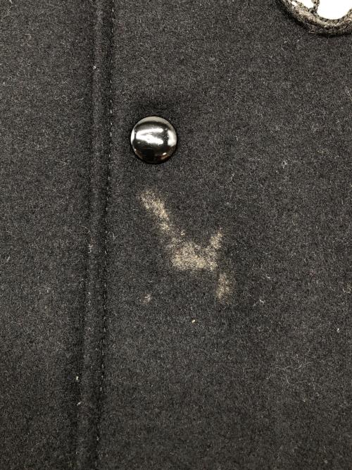 JKPD（ジャンキーパラダイス）JKPD (ジャンキーパラダイス) 袖レザースタジャン ブラック×ベージュ サイズ:Ｍの古着・服飾アイテム