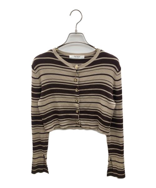 HER LIP TO（ハーリップトゥ）HER LIP TO (ハーリップトゥ) 長袖ワンピース ベージュ×ブラウン サイズ:Sの古着・服飾アイテム