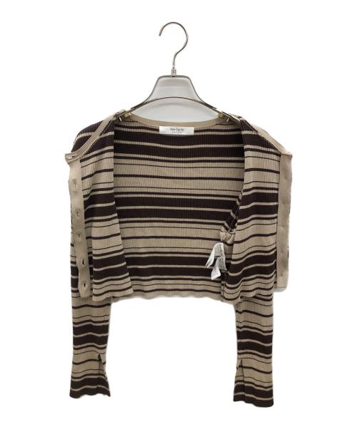 HER LIP TO（ハーリップトゥ）HER LIP TO (ハーリップトゥ) 長袖ワンピース ベージュ×ブラウン サイズ:Sの古着・服飾アイテム