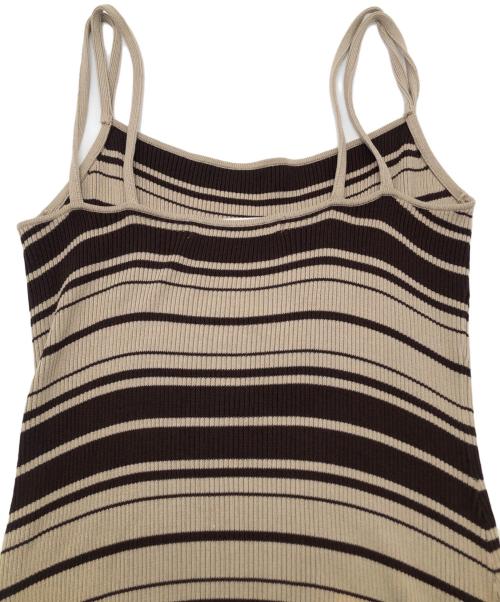 HER LIP TO（ハーリップトゥ）HER LIP TO (ハーリップトゥ) 長袖ワンピース ベージュ×ブラウン サイズ:Sの古着・服飾アイテム