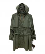 RUIRUE BOUTIQUEルイルエブティック）の古着「2in1ライトタフタアウターフード付きコート&パデットキルティングインナーコート　インナー欠品」｜カーキ