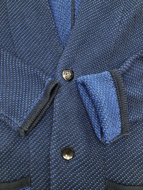LARDINI（ラルディーニ）LARDINI (ラルディーニ) ニットテーラードジャケット ネイビー サイズ:XSの古着・服飾アイテム
