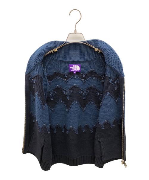 THE NORTHFACE PURPLELABEL（ザ・ノースフェイス パープルレーベル）THE NORTHFACE PURPLELABEL (ザ・ノースフェイス パープルレーベル) ニットベスト ネイビー×ブルー サイズ:WSの古着・服飾アイテム
