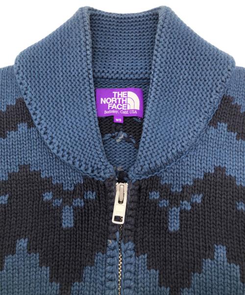 THE NORTHFACE PURPLELABEL（ザ・ノースフェイス パープルレーベル）THE NORTHFACE PURPLELABEL (ザ・ノースフェイス パープルレーベル) ニットベスト ネイビー×ブルー サイズ:WSの古着・服飾アイテム