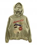 AVIREXアヴィレックス）の古着「90sヒューズプリントパーカー　コピーライト　1991年製」｜グリーン