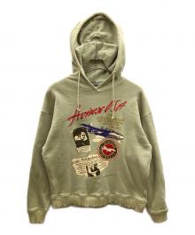 AVIREX（アヴィレックス）の古着「90sヒューズプリントパーカー　コピーライト　1991年製」｜グリーン