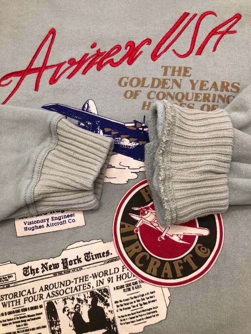 AVIREX（アヴィレックス）AVIREX (アヴィレックス) 90sヒューズプリントパーカー　コピーライト　1991年製 グリーン サイズ:Sの古着・服飾アイテム