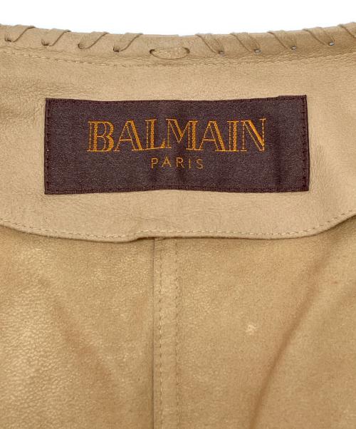 BALMAIN（バルマン）BALMAIN (バルマン) ゴートレザージャケット ブラウン サイズ:9の古着・服飾アイテム