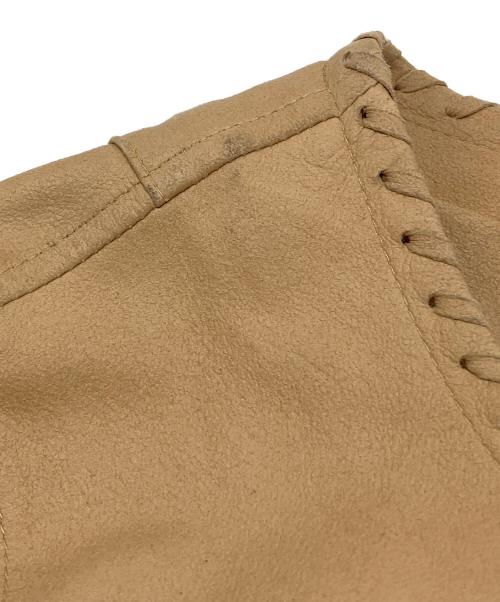 BALMAIN（バルマン）BALMAIN (バルマン) ゴートレザージャケット ブラウン サイズ:9の古着・服飾アイテム