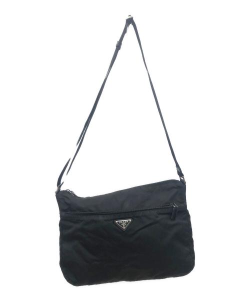 PRADA（プラダ）PRADA (プラダ) ナイロンショルダーバッグ ブラックの古着・服飾アイテム